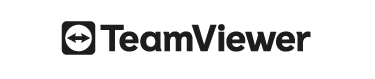 The image displays the TeamViewer logo, featuring a rectangular icon with two arrows pointing in opposite directions, flanked by the word "TeamViewer" in bold, black text.