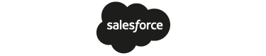 Salesforce logo featuring white text on a dark cloud-shaped background.