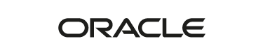 The image features the logo of Oracle, which is the word "ORACLE" written in bold, black, uppercase letters. The font is modern and sans-serif. The background is plain white.