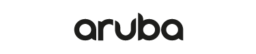 The image shows the word "aruba" written in a bold, modern black font style against a white background.