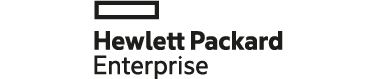 A black and white logo featuring an empty rectangular outline above the text "Hewlett Packard Enterprise" in a bold, simple font.