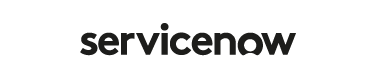 The image features the logo of ServiceNow, consisting of the word "servicenow" written in a bold, lowercase font in black.