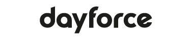 The image shows the Dayforce logo, with the word "dayforce" written in lowercase black letters in a bold and modern font.