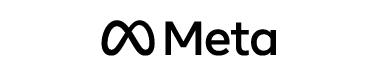 The image shows the logo for Meta, consisting of a black infinity symbol to the left and the word "Meta" written in black bold letters to the right.